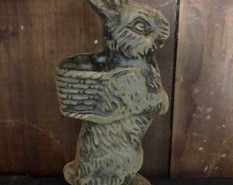 Tall Beeswax Bunny w/Eggs in Basket