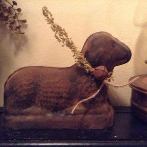 Beeswax Lamb from Antique Mold