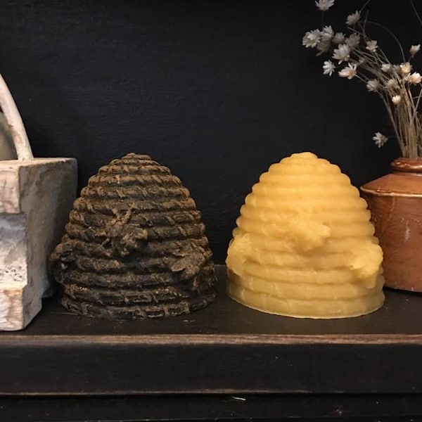 Beeswax Bee Skeps / Choice of Black or Yellow