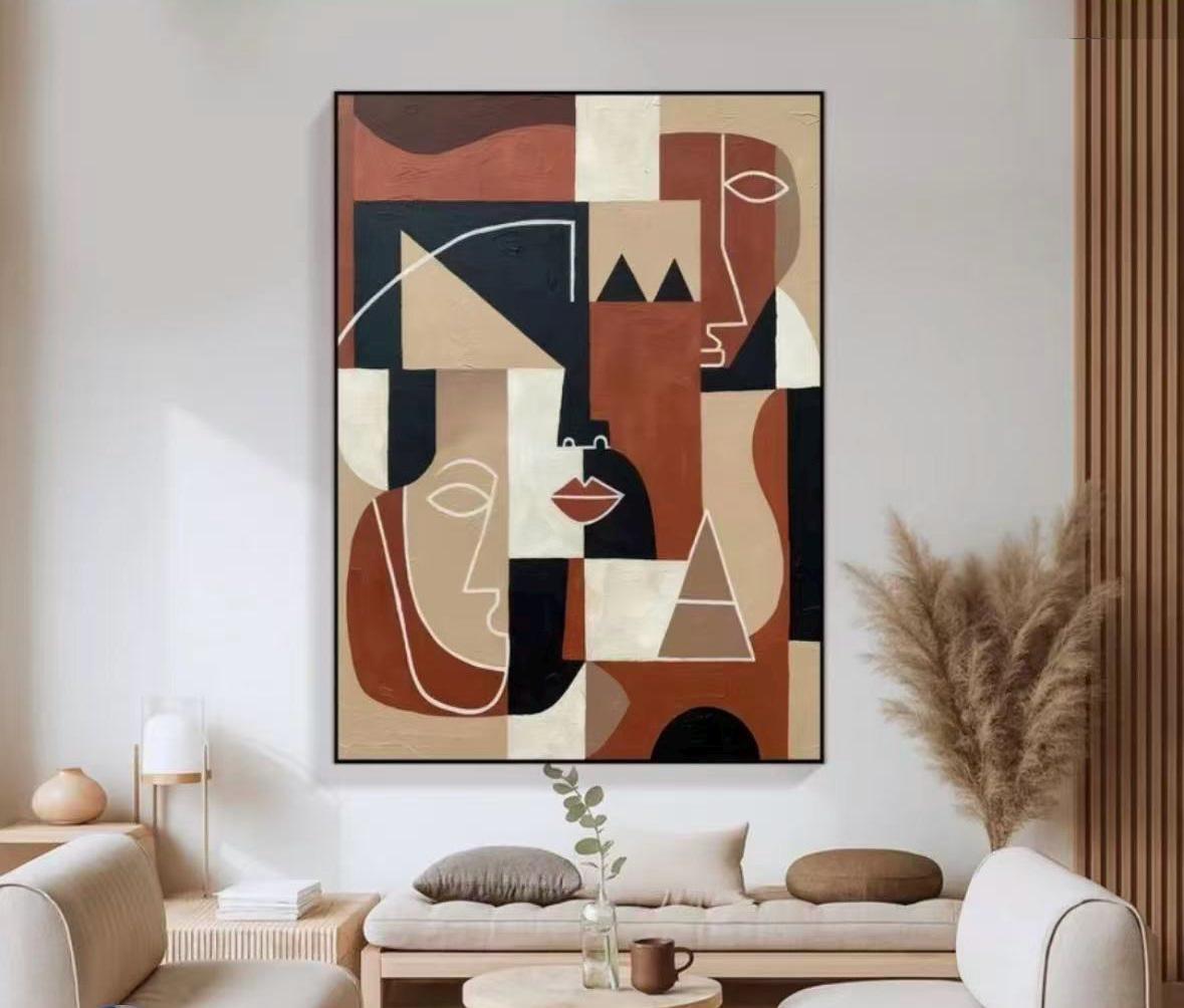 Large Abstract Painting on Canvas: Modern Hand Painted Wall Art #AB1131 ...