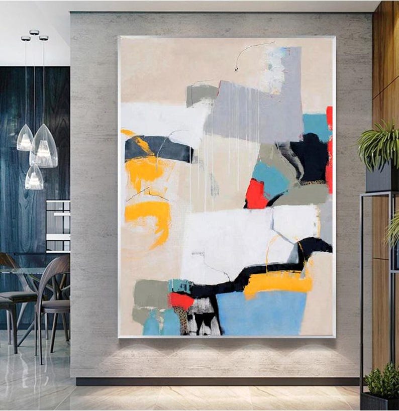 Large Abstract Oil Painting on Canvas, Modern Wall Art - Etsy