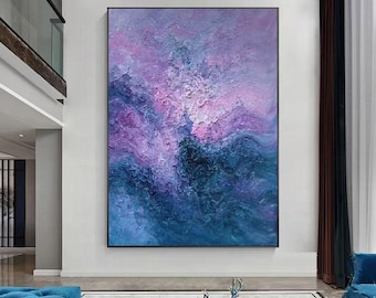 Large Abstract Oil Painting on Canvas, Hand Painted Wall Art