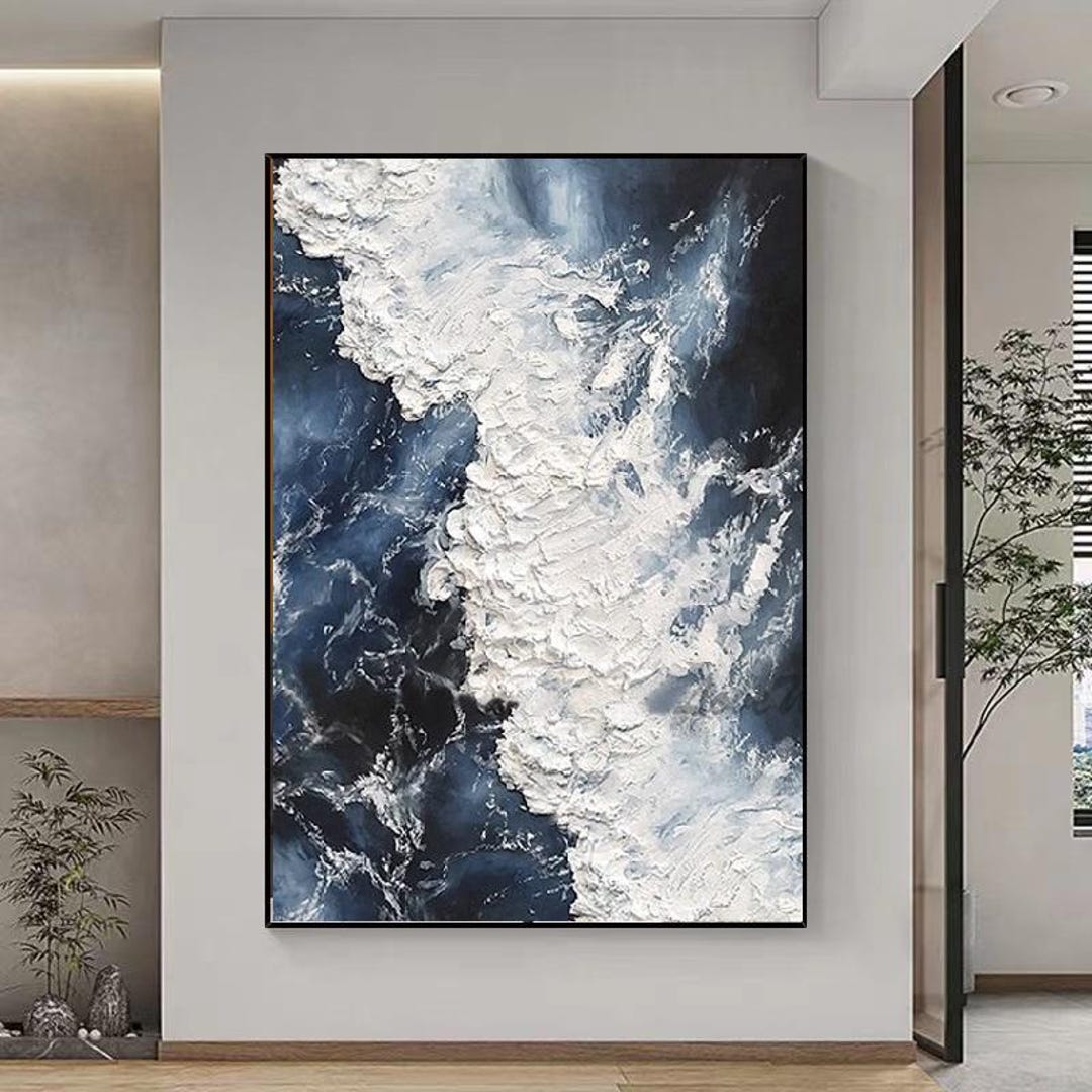 Large Abstract Oil Painting on Canvas, Textured Wall Art - Etsy