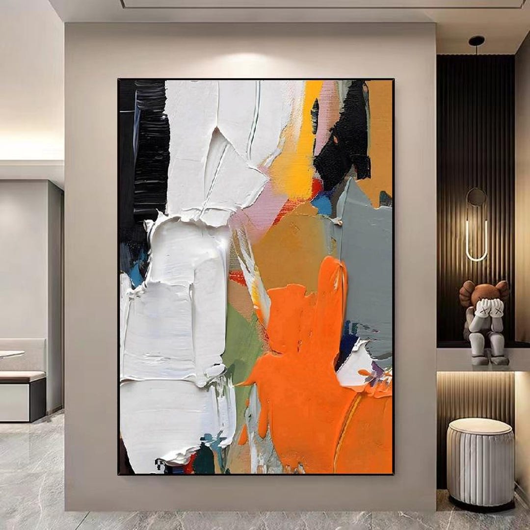 Large Abstract Oil Painting on Canvas, Modern Wall Art Decor - Etsy