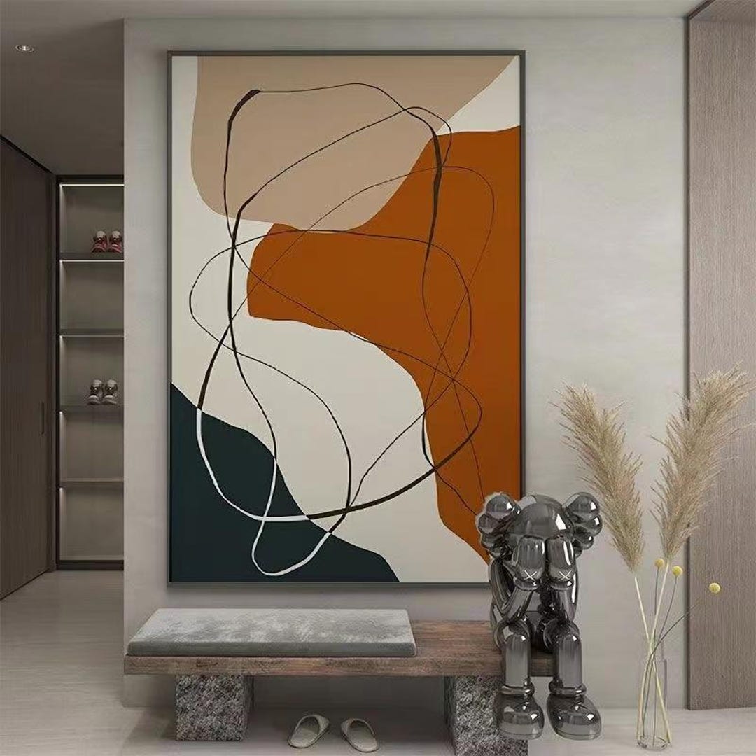Large Abstract Oil Painting on Canvas: Modern Hand Painted Wall Art - Etsy