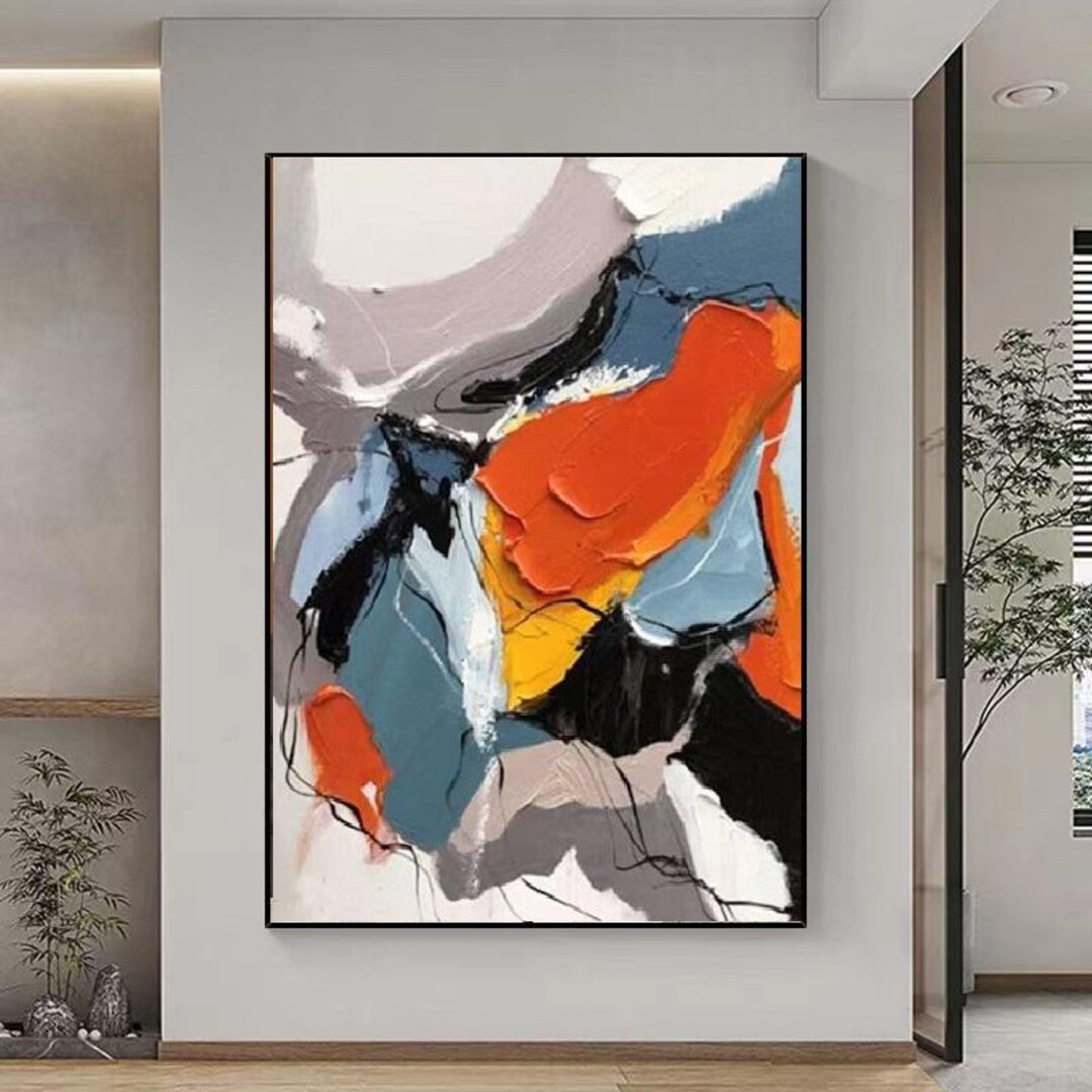 Large Abstract Oil Painting on Canvas, Modern Wall Art - Etsy UK