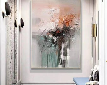 Large Abstract Oil Painting On Canvas: Modern Home Decor Art