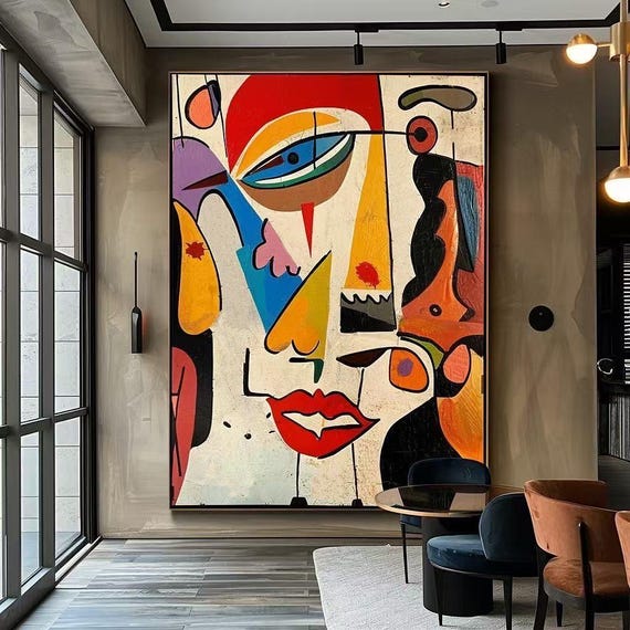 Handcrafted Abstract Painting, Modern Wall Art for Home Decor #AB1126
