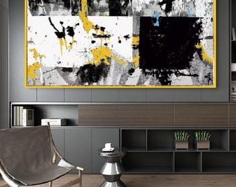 Large Abstract Oil Painting on Canvas, Hand Painted Wall Art