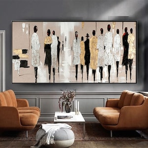 Groot modern schilderij op canvas, handgeschilderd abstract olieverfschilderij, muurkunst voor interieurdecoratie MB1026