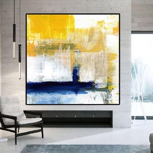 Large Abstract Oil Painting On Canvas: Modern Hand Painted Wall Art