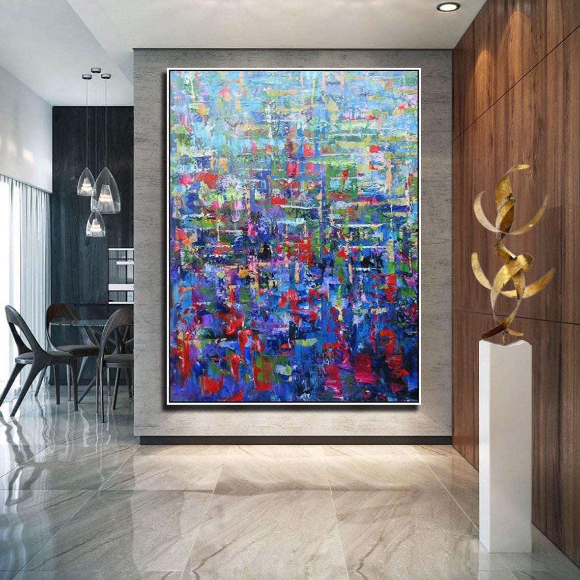 Large Abstract Oil Painting on Canvas: Modern Wall Art Decor - Etsy