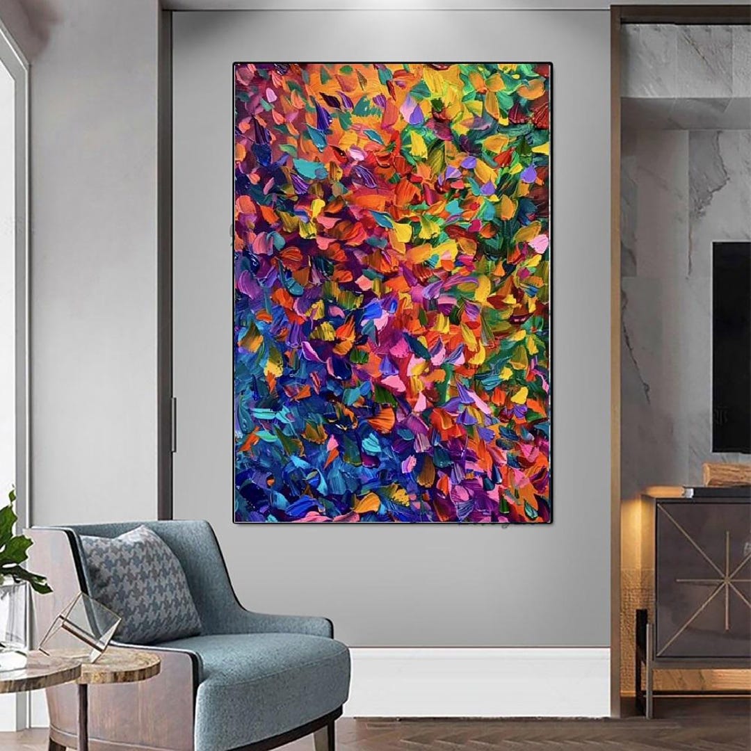 Large Abstract Oil Painting on Canvas: Modern Wall Art - Etsy
