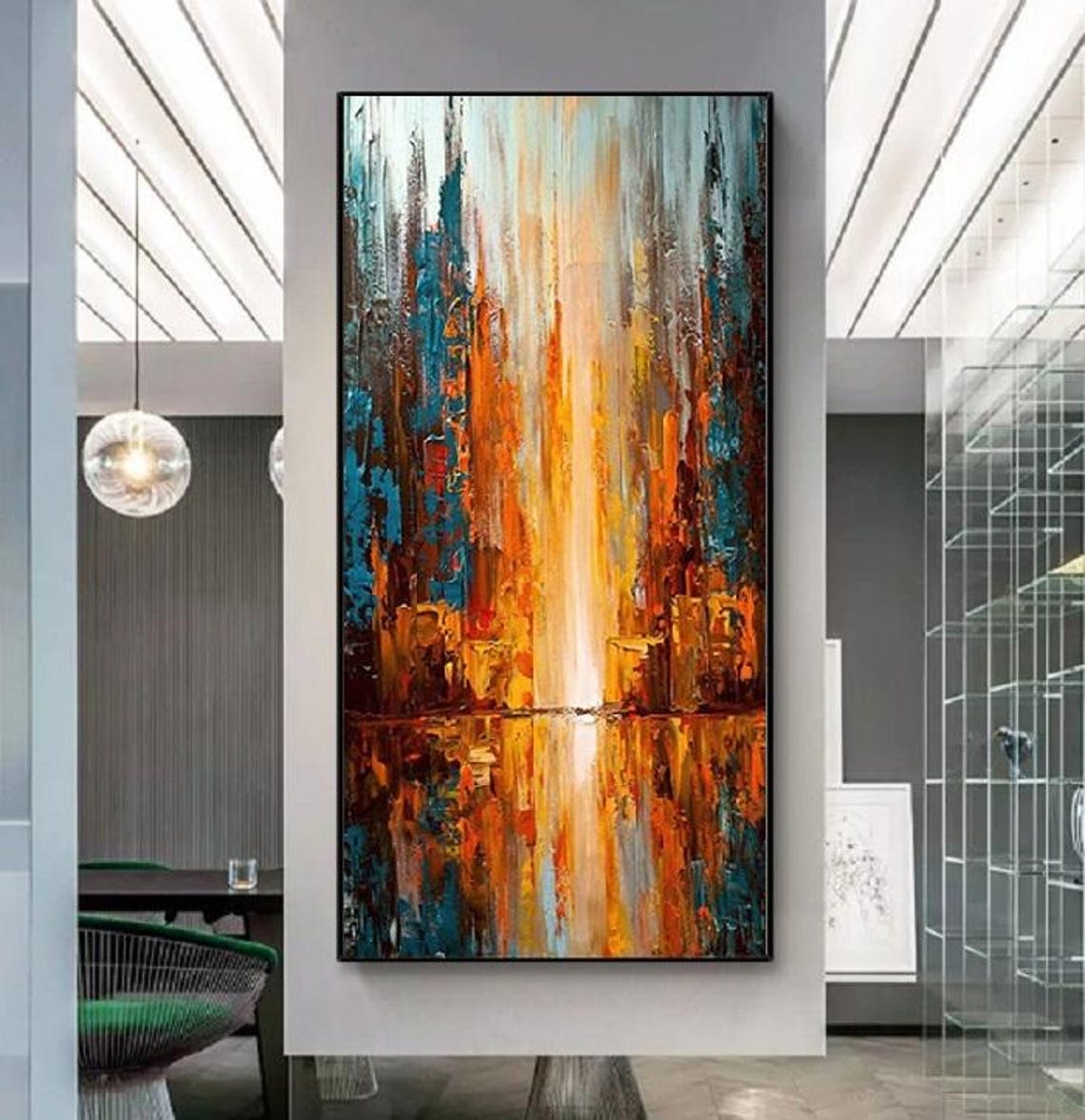 Large Abstract Oil Painting on Canvas: Modern Wall Art - Etsy