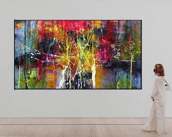 Large Abstract Oil Painting on Canvas, Modern Wall Art