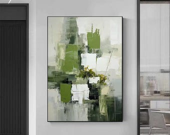 Hand Painted Abstract Oil Painting on Canvas, Modern Wall Art