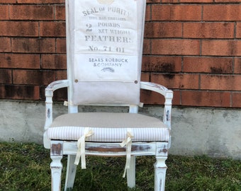 Vintage Made in NC Parlor Chair using Original Sears Feather Bag.
