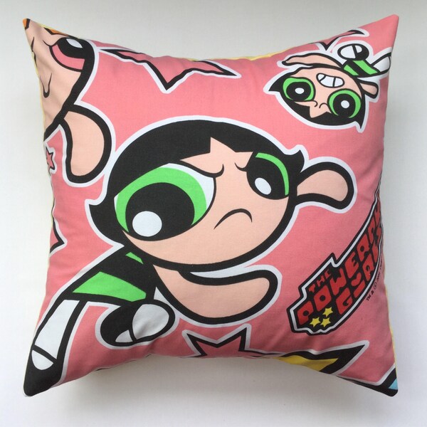 Powerpuff Girls Cushion Buttercup Bubbles Blossom - handmade by Alien Couture