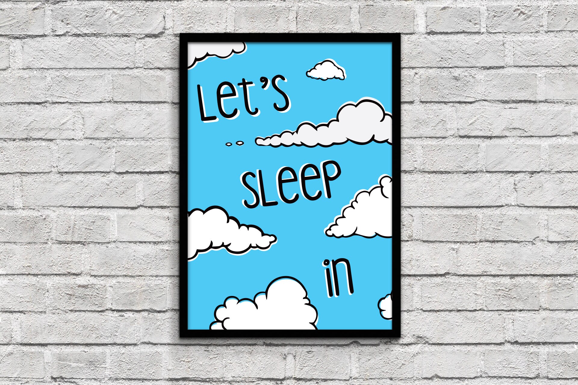 Let S Sleep In Blue 8 5 X 11 Framed Quote Lyric Art Etsy