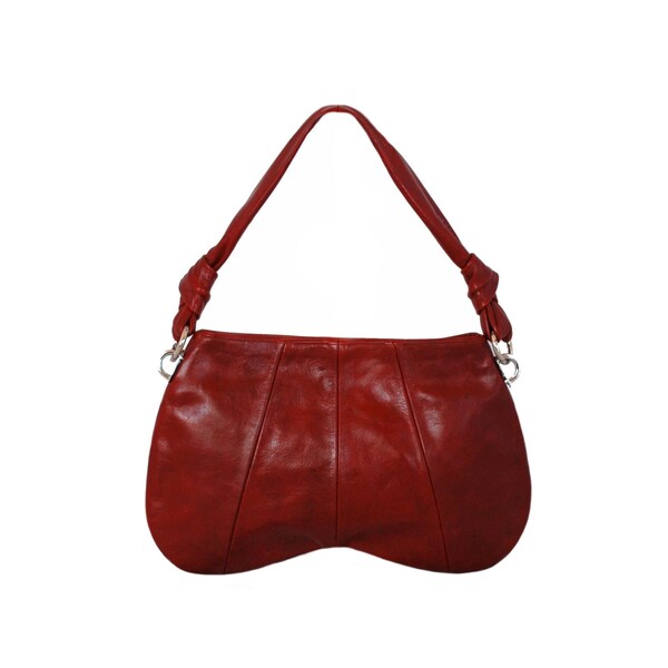 Red Leather Hobo, Red Handbag, Red Leather Purse, Red Shoulder Bag, Leather Handbag, Leather Shoulder Bag