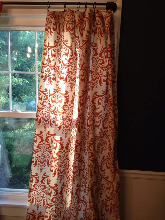 Custom Set Of 2 Drapes Curtains 84 Pumpkin Scroll Etsy