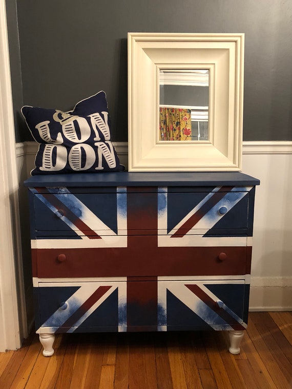 Upcycled Union Jack Dresser Buffet Etsy