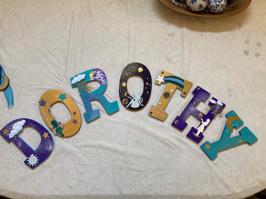 Custom 9" Girl's 'night Sky' Theme - 16.50 PER LETTER for Child's Name ...