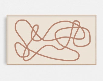 Frame TV Art Abstract "Brown Squiggle", Samsung Frame TV Art, Digital Download for Samsung Frame