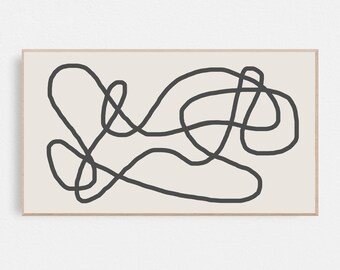 Frame TV Art Abstract "Black Squiggle", Samsung Frame TV Art, Digital Download for Samsung Frame