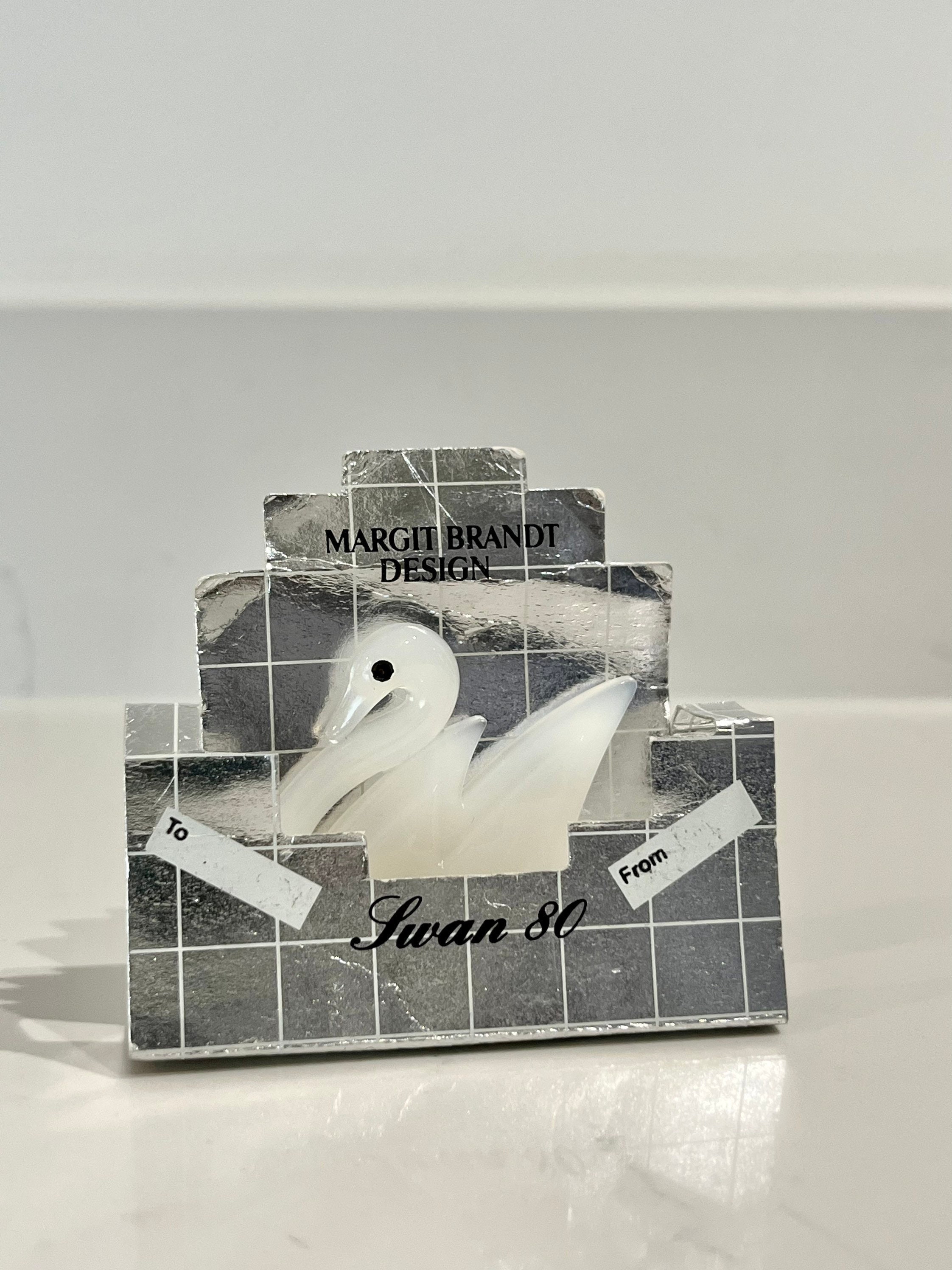 ヴィンテージ デンマーク製 Margit Brandt 白鳥 スワン ブローチ Vintage 1980s Scandinavian Swan Brooch Pin by Margit Brandt