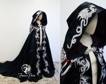 PATTERN how to make Hooded Cape / Dragon Embroidery / Shoulder Scalemale