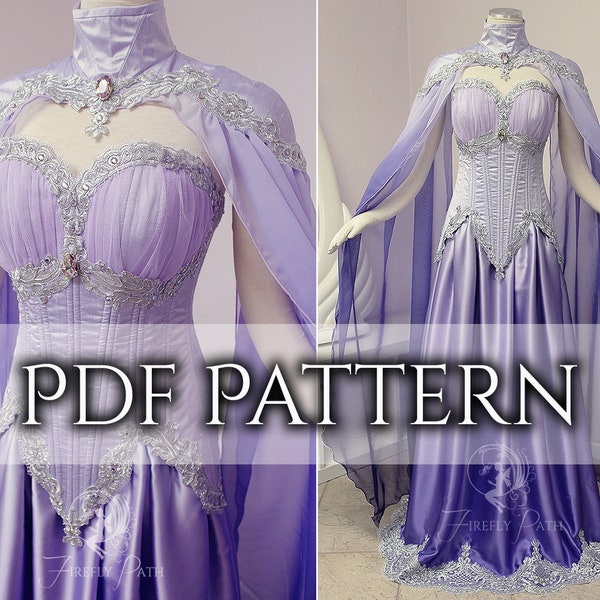 SEWING PATTERN Moonpetal PDF gown and cape pattern included