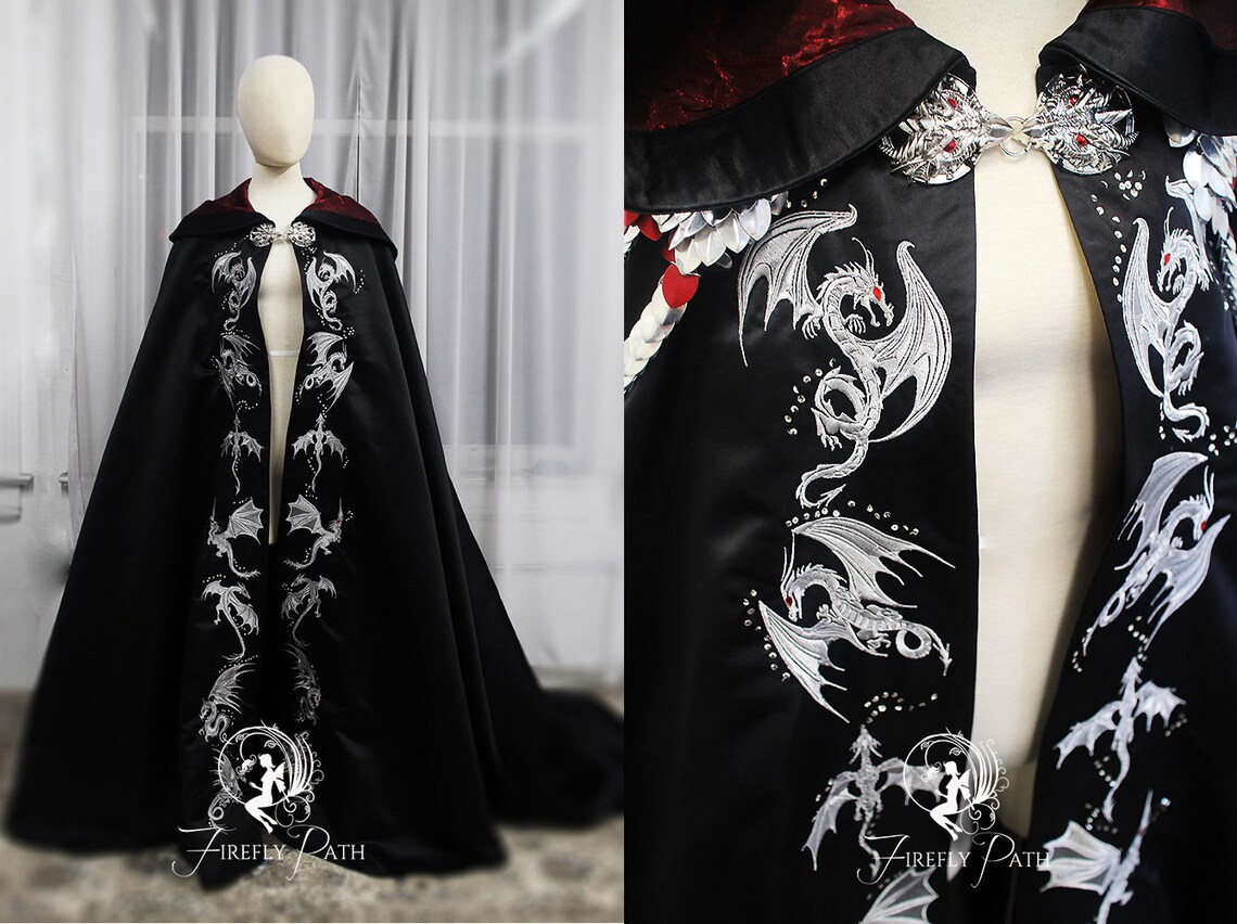 PATTERN How to Make Hooded Cape / Dragon Embroidery / Shoulder - Etsy