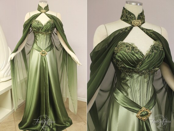green elven dress