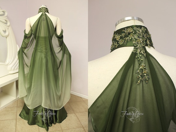 Sage Green Ombre Silk Elven Cape 100% Silk - Etsy