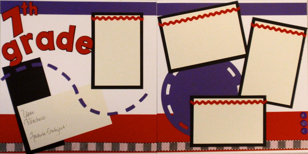 7th Grade Premade 12x12 Layout - Etsy