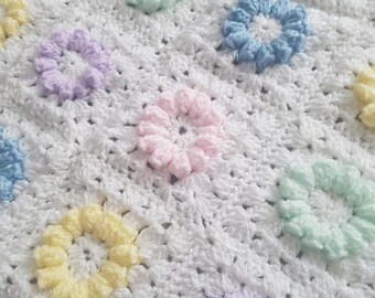 Handmade daisy blanket