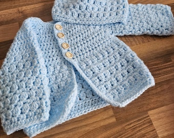 Baby cardigan and hat