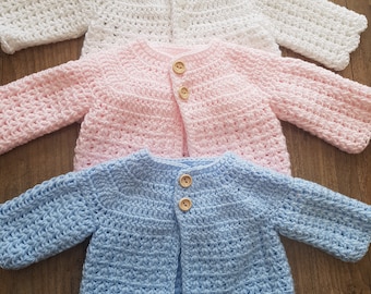 Handmade crochet baby cardigan