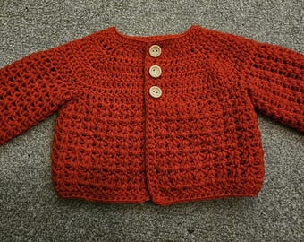 Red baby cardigan
