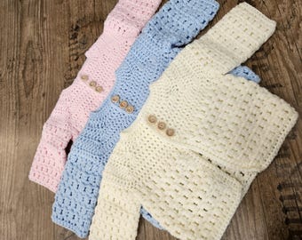 Handmade crochet baby cardigan