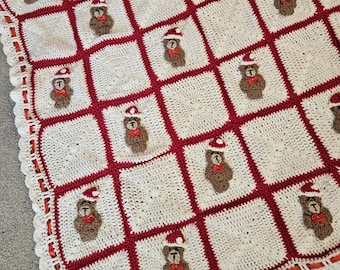 Christmas teddy blanket