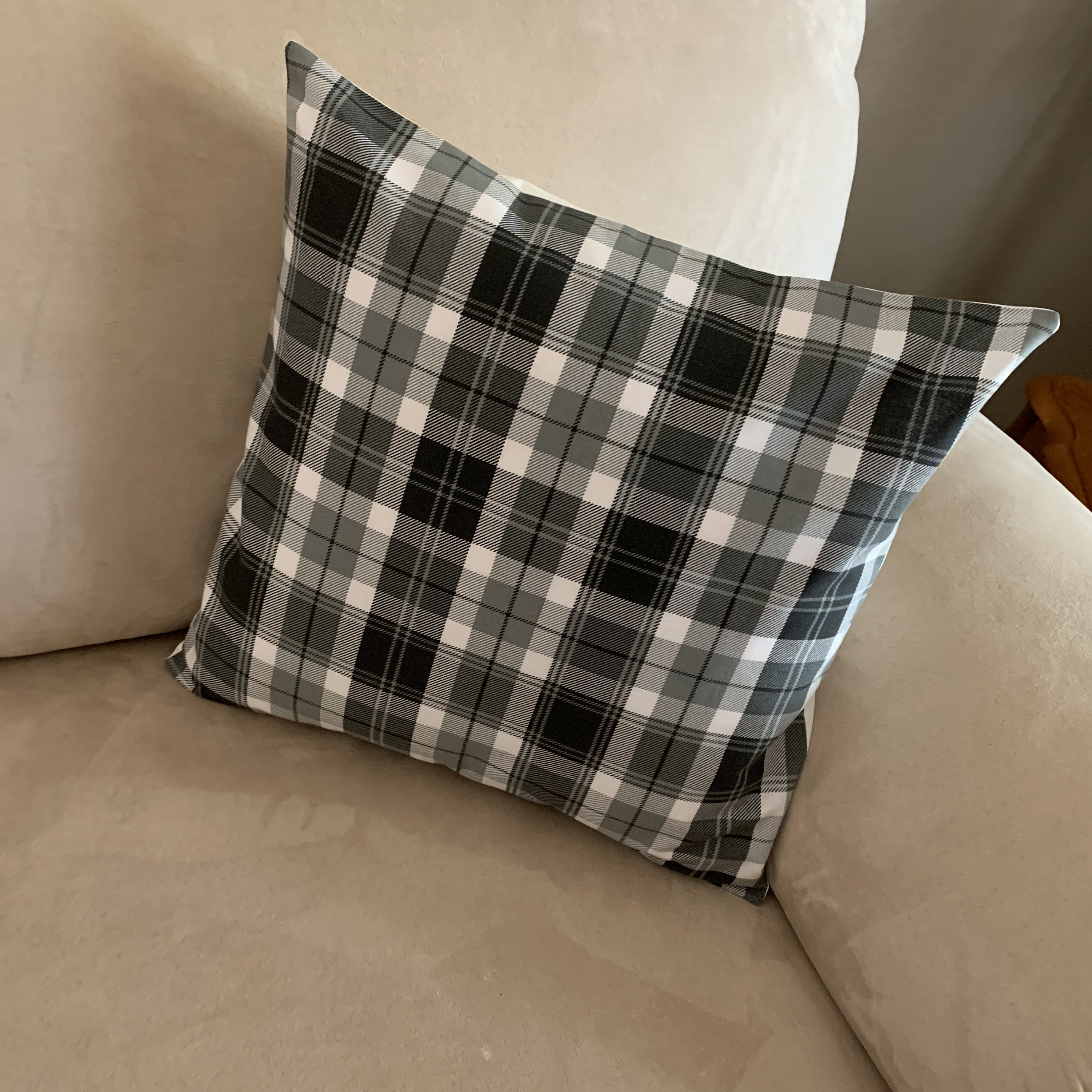 Gray Pillow Cover/gray Plaid Pillow Cover/plaid Pillow Cover/pillow Cover/fall Pillow Cover/fall