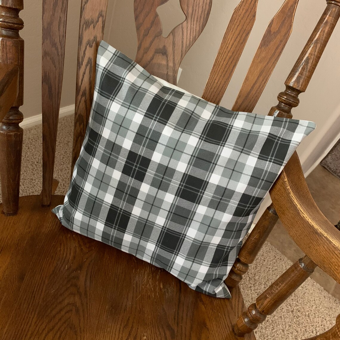 Gray Pillow Cover/gray Plaid Pillow Cover/plaid Pillow Etsy UK