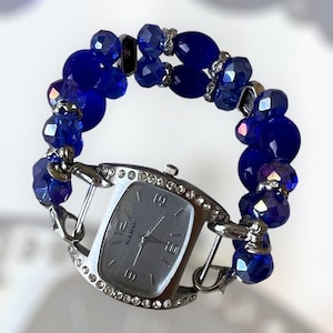 Royal Blue Watch, Blue Watch, Womens Watch, Watch, Beaded Watch, Jewelry, Gift