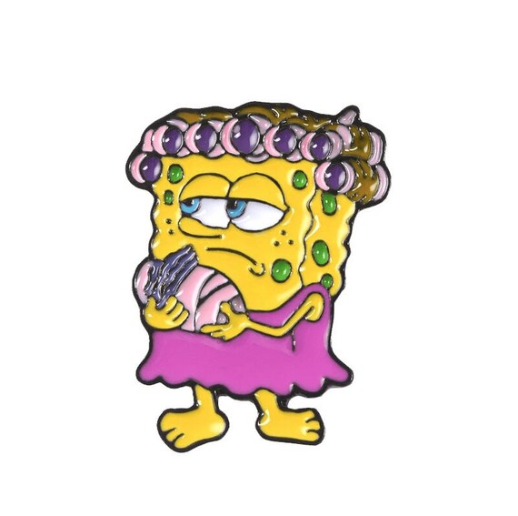 Spongebob in Hair Pin Rollers Pin Etsy
