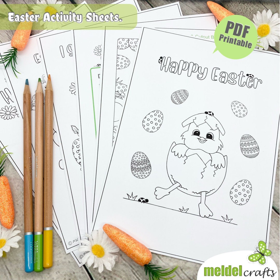 Easter Activity Pages - Colour in Sheets - PDF Printable - Easter ...