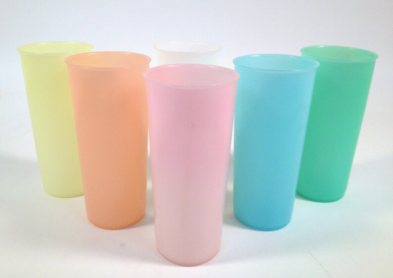 Vintage Tupperware Pastel Tumblers 16 oz. / Retro Picnic Etsy