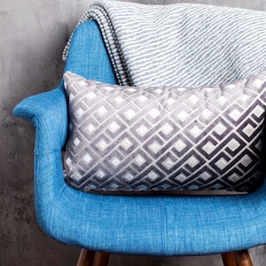 Grey Diamond Raised Velvet Pillow