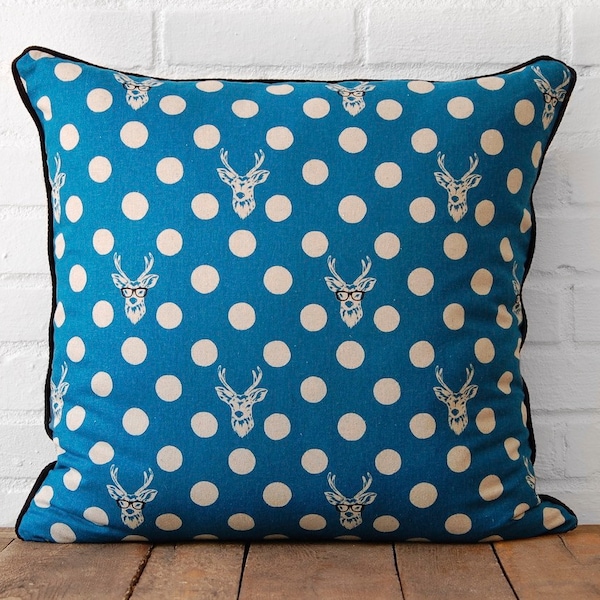 Blue Stag Echino Linen Pillow